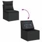 Preview: ARDEBO.de - 9-tlg. Garten-Sofagarnitur mit Kissen Schwarz Poly Rattan