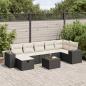 Preview: ARDEBO.de - 8-tlg. Garten-Sofagarnitur mit Kissen Schwarz Poly Rattan