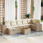 Preview: ARDEBO.de - 8-tlg. Garten-Sofagarnitur mit Kissen Beige Poly Rattan