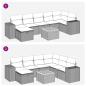 Preview: 8-tlg. Garten-Sofagarnitur mit Kissen Grau Poly Rattan
