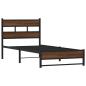 Preview: Metallbett ohne Matratze Eichen-Optik 100x190 cm