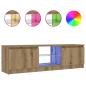 Preview: TV-Schrank mit LED-Leuchten Artisan-Eiche 120x30x36 cm