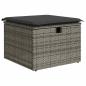 Preview: 7-tlg. Garten-Sofagarnitur mit Kissen Grau Poly Rattan Akazie