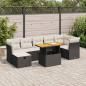 Preview: ARDEBO.de - 8-tlg. Garten-Sofagarnitur mit Kissen Schwarz Poly Rattan