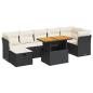 Preview: 8-tlg. Garten-Sofagarnitur mit Kissen Schwarz Poly Rattan