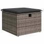 Preview: 9-tlg. Garten-Sofagarnitur mit Kissen Grau Poly Rattan Akazie