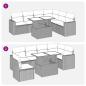 Preview: 7-tlg. Garten-Sofagarnitur mit Kissen Schwarz Poly Rattan