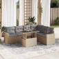 Preview: ARDEBO.de - 7-tlg. Garten-Sofagarnitur mit Kissen Beige Poly Rattan