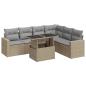 Preview: 7-tlg. Garten-Sofagarnitur mit Kissen Beige Poly Rattan
