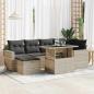 Preview: ARDEBO.de - 7-tlg. Garten-Sofagarnitur mit Kissen Hellgrau Poly Rattan