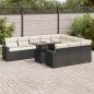 Preview: ARDEBO.de - 11-tlg. Garten-Sofagarnitur mit Kissen Schwarz Poly Rattan
