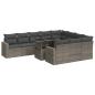 Preview: 11-tlg. Garten-Sofagarnitur mit Kissen Grau Poly Rattan