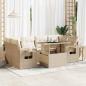 Preview: ARDEBO.de - 7-tlg. Garten-Sofagarnitur mit Kissen Beige Poly Rattan