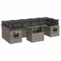 Preview: 8-tlg. Garten-Sofagarnitur mit Kissen Grau Poly Rattan