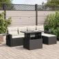 Preview: ARDEBO.de - 6-tlg. Garten-Sofagarnitur mit Kissen Schwarz Poly Rattan