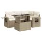 Preview: 5-tlg. Garten-Sofagarnitur mit Kissen Beige Poly Rattan