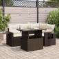 Preview: ARDEBO.de - 5-tlg. Garten-Sofagarnitur mit Kissen Braun Poly Rattan