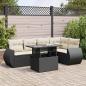 Preview: ARDEBO.de - 6-tlg. Garten-Sofagarnitur mit Kissen Schwarz Poly Rattan