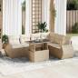 Preview: ARDEBO.de - 7-tlg. Garten-Sofagarnitur mit Kissen Beige Poly Rattan