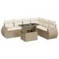 Preview: 7-tlg. Garten-Sofagarnitur mit Kissen Beige Poly Rattan