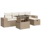 Preview: 6-tlg. Garten-Sofagarnitur mit Kissen Beige Poly Rattan