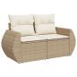 Preview: 8-tlg. Garten-Sofagarnitur mit Kissen Beige Poly Rattan Akazie