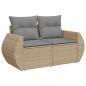 Preview: 5-tlg. Garten-Sofagarnitur mit Kissen Beige Poly Rattan Akazie