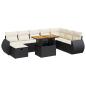Preview: 9-tlg. Garten-Sofagarnitur mit Kissen Schwarz Poly Rattan