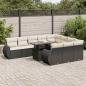 Preview: ARDEBO.de - 11-tlg. Garten-Sofagarnitur mit Kissen Schwarz Poly Rattan