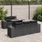 Preview: ARDEBO.de - 6-tlg. Garten-Sofagarnitur mit Kissen Schwarz Poly Rattan