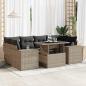 Preview: ARDEBO.de - 7-tlg. Garten-Sofagarnitur mit Kissen Grau Poly Rattan