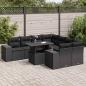 Preview: ARDEBO.de - 9-tlg. Garten-Sofagarnitur mit Kissen Schwarz Poly Rattan