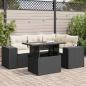 Preview: ARDEBO.de - 5-tlg. Garten-Sofagarnitur mit Kissen Schwarz Poly Rattan