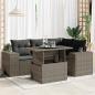 Preview: ARDEBO.de - 5-tlg. Garten-Sofagarnitur mit Kissen Grau Poly Rattan