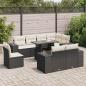 Preview: ARDEBO.de - 9-tlg. Garten-Sofagarnitur mit Kissen Schwarz Poly Rattan