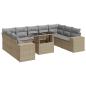 Preview: 10-tlg. Garten-Sofagarnitur mit Kissen Beige Poly Rattan