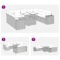 Preview: 10-tlg. Garten-Sofagarnitur mit Kissen Beige Poly Rattan