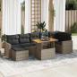 Preview: ARDEBO.de - 8-tlg. Garten-Sofagarnitur mit Kissen Grau Poly Rattan
