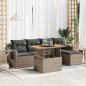 Preview: ARDEBO.de - 6-tlg. Garten-Sofagarnitur mit Kissen Grau Poly Rattan