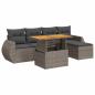 Preview: 6-tlg. Garten-Sofagarnitur mit Kissen Grau Poly Rattan