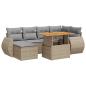 Preview: 7-tlg. Garten-Sofagarnitur mit Kissen Beige Poly Rattan