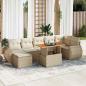 Preview: ARDEBO.de - 8-tlg. Garten-Sofagarnitur mit Kissen Beige Poly Rattan