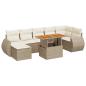 Preview: 8-tlg. Garten-Sofagarnitur mit Kissen Beige Poly Rattan