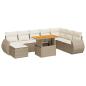 Preview: 9-tlg. Garten-Sofagarnitur mit Kissen Beige Poly Rattan