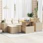 Preview: ARDEBO.de - 7-tlg. Garten-Sofagarnitur mit Kissen Beige Poly Rattan