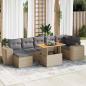 Preview: ARDEBO.de - 8-tlg. Garten-Sofagarnitur mit Kissen Beige Poly Rattan