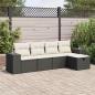 Preview: ARDEBO.de - 5-tlg. Garten-Sofagarnitur mit Kissen Schwarz Poly Rattan