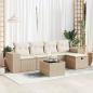 Preview: ARDEBO.de - 6-tlg. Garten-Sofagarnitur mit Kissen Beige Poly Rattan