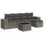 Preview: 6-tlg. Garten-Sofagarnitur mit Kissen Grau Poly Rattan