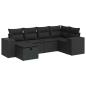Preview: 6-tlg. Garten-Sofagarnitur mit Kissen Schwarz Poly Rattan